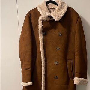 Men's Zara Brown Shearling Coat